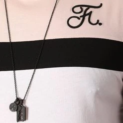 Tee Shirt Tricolore Avec Broderie 009 Blanc Noir Rose - Final Club -Final Club Soldes final club 127946 final 009 20180828T175724 03