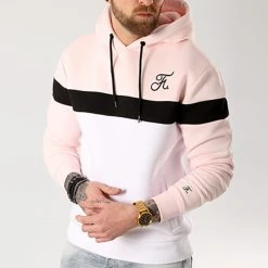 Sweat Capuche Tricolore Final Club - Broderie 035 Blanc Noir Rose - Promotion