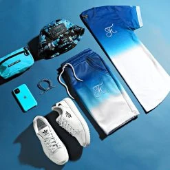 Tee Shirt Oversize Dégradé Avec Broderie 015 Bleu Et Blanc - Final Club -Final Club Soldes final club 137057 FINAL 015 TPDT 20210503T081534 06