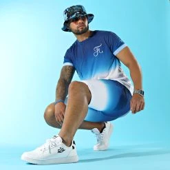 Tee Shirt Oversize Dégradé Avec Broderie 015 Bleu Et Blanc - Final Club -Final Club Soldes final club 137057 FINAL 015 TPDT 20210512T094343 07