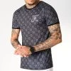 Tee Shirt Premium Fit Damier Avec Broderie 257 Noir Gris - Final Club