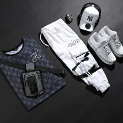 Tee Shirt Premium Fit Damier Avec Broderie 257 Noir Gris - Final Club -Final Club Soldes final club 180278 FINAL 257 20200604T115456 06