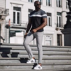 T-Shirt Budget Tee Damier Tricolore Brodé Blanc Noir Gris - Final Club -Final Club Soldes final club 182596 FINAL 256 TPDT 20200212T150722 06