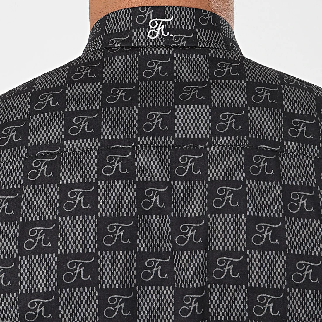 Chemise Manches Longues Premium Avec Damier et Broderie 279 Noir - Final Club 3 Chemise Manches Longues Premium Avec Damier et Broderie 279 Noir - Final Club – Image 3