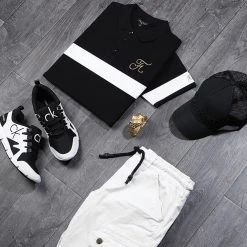 Polo Gold Edition Tricolore Avec Broderie Or 307 Noir - Final Club -Final Club Soldes final club 199065 FINAL 307 20191122T113447 05