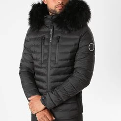 Doudoune Capuche Premium Tech Fourrure Noir de Final Club - Blousons & Vestes Chaudes -Final Club Soldes final club 219837 FINAL DOUDOUNE TECH FUR NOIR 20200909T140445 03
