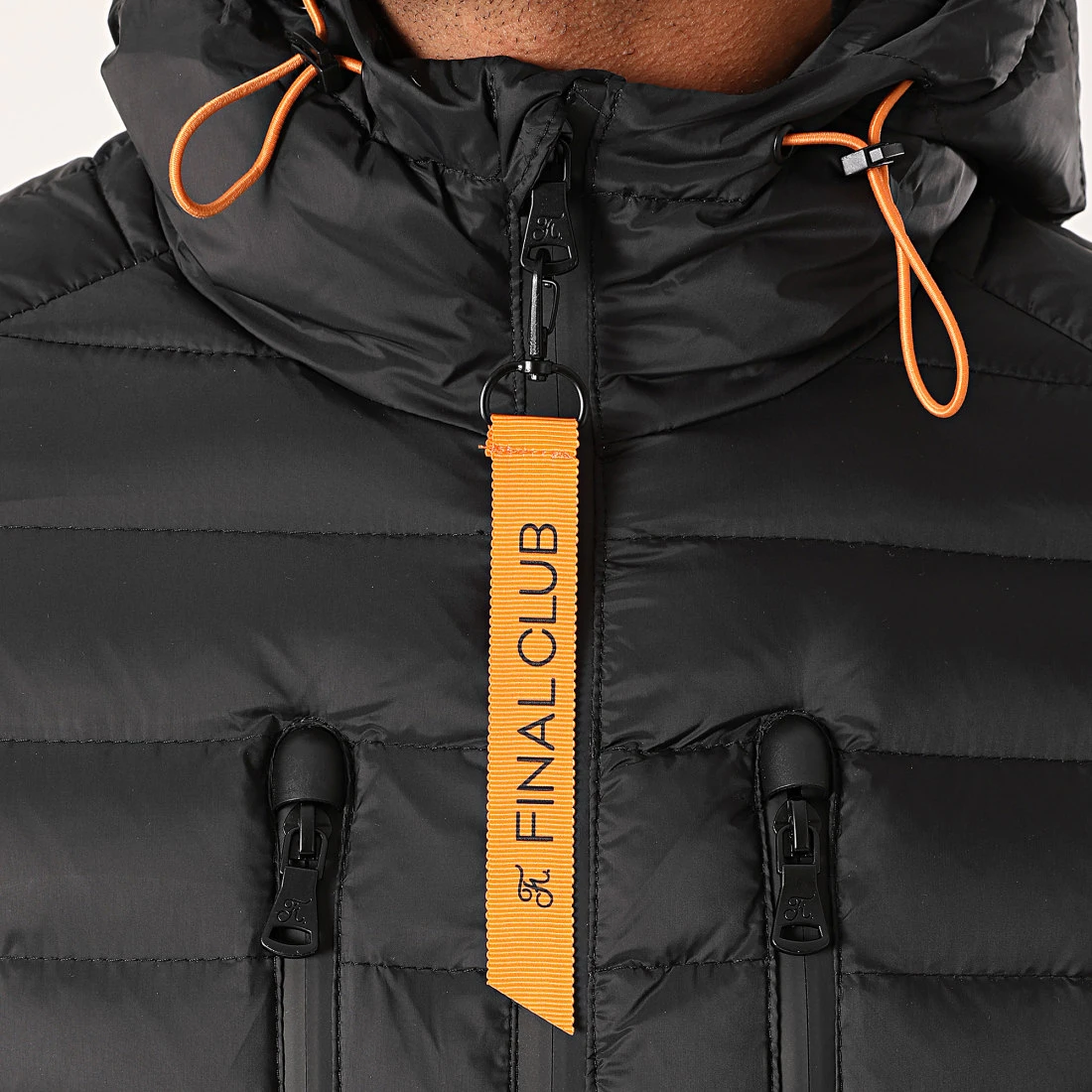 Doudoune Capuche Premium Tech Noir Orange - Final Club 4 Doudoune Capuche Premium Tech Noir Orange - Final Club – Image 3