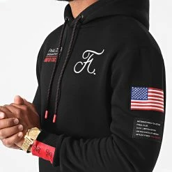 Sweat Capuche Capsule USA Avec Patchs Et Broderie 365 Noir - Final Club -Final Club Soldes final club 223057 FINAL 365 20200811T155813 03