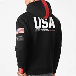 Sweat Capuche Capsule USA Avec Patchs Et Broderie 365 Noir - Final Club