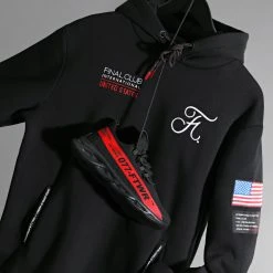 Sweat Capuche Capsule USA Avec Patchs Et Broderie 365 Noir - Final Club -Final Club Soldes final club 223057 FINAL 365 20210310T120508 06