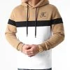 Sweat Capuche Tricolore Avec Broderie 443 Blanc Noir Camel - Final Club