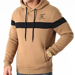 Sweat Capuche Bicolore Avec Broderie 445 Noir Camel - Final Club -Final Club Soldes final club 246269 FINAL 445 20210311T143547 03