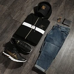 Sweat Capuche Zippé Final Club - Broderie 519 Blanc Noir Doré - Vente Flash -Final Club Soldes final club 247072 FINAL 519 20210301T141456 05