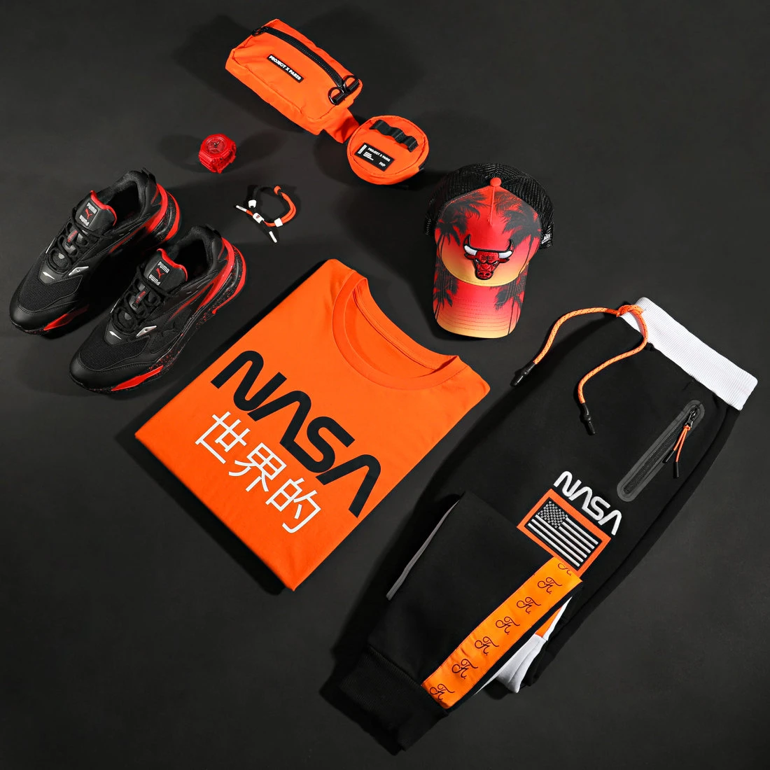 Pantalon Jogging Half Limited Edition Noir Blanc Détails Orange Fluo - Final Club 9 Pantalon Jogging Half Limited Edition Noir Blanc Détails Orange Fluo - Final Club – Image 7