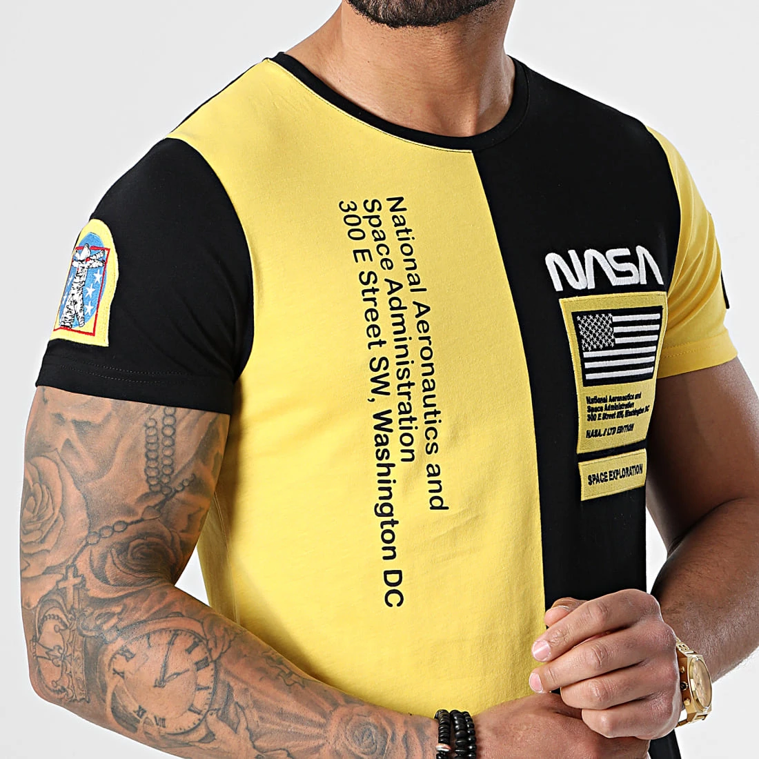 Tee-Shirt Nasa Half Colors Limited Edition Noir Jaune 😉 Final Club 🔥 5 Tee-Shirt Nasa Half Colors Limited Edition Noir Jaune 😉 Final Club 🔥 – Image 3