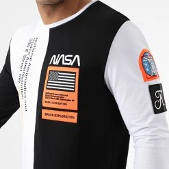 Tee Shirt Manches Longues Nasa Half Limited Edition Noir Blanc Détails Orange Fluo | Final Club | Meilleure Vente -Final Club Soldes final club 249674 FINAL 567 20210319T083921 02