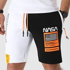Short Jogging Half Limited Edition Noir Blanc Détails Orange Fluo - Final Club