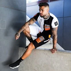 Short Jogging Half Limited Edition Noir Blanc Détails Orange Fluo - Final Club -Final Club Soldes final club 251965 FINAL 565 20210526T082319 06