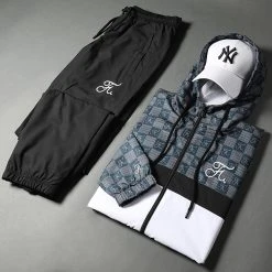 Ensemble de Survêtement Damier Tricolore 461 Blanc Gris Noir - Final Club -Final Club Soldes final club 258961 FINAL 461 20211124T120412 05