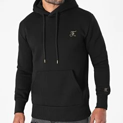 ⭐ Meilleure Vente | Sweat Capuche Premium Brodé 621 Noir Doré | Final Club