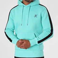 Sweat Capuche Premium A Bande 633 Bleu Pastel - Final Club - Le moins cher đź””