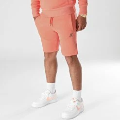 Short Jogging Premium Avec Broderie 640 Orange Pastel - Final Club | Grosses Soldes -Final Club Soldes final club 263299 FINAL 640 20210615T075906 03