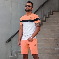 Short Jogging Premium Avec Broderie 640 Orange Pastel - Final Club | Grosses Soldes -Final Club Soldes final club 263299 FINAL 640 20210716T081313 05