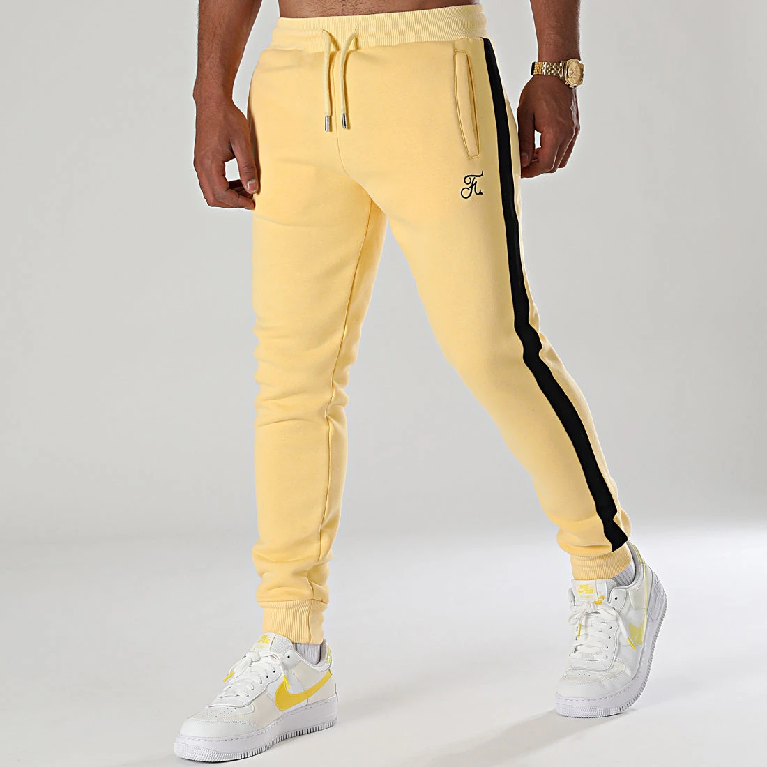 Pantalon Jogging Premium Avec Bande 663 Jaune Pastel - Final Club 3 Pantalon Jogging Premium Avec Bande 663 Jaune Pastel - Final Club