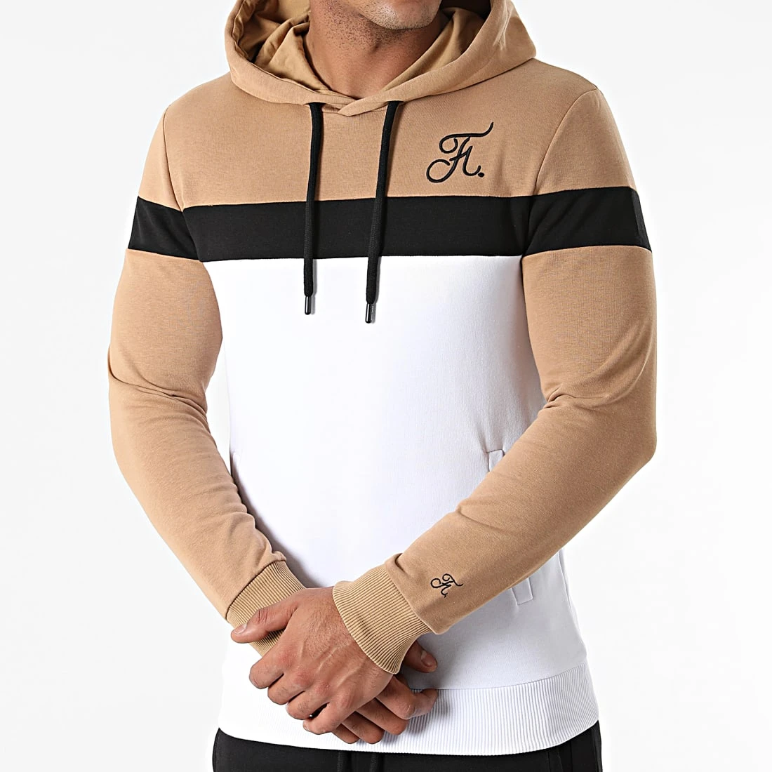 Ensemble de Survetement Tricolore Blanc Noir Camel - Final Club 3 Ensemble de Survetement Tricolore Blanc Noir Camel - Final Club – Image 2