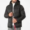 Doudoune Capuche Premium Puffer Jacket Noir Rouge - Final Club