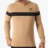 🎉 Tee Shirt Manches Longues Bicolore Avec Broderie 781 Camel Noir | Final Club 🎉 | Meilleur Prix -Final Club Soldes final club 275851 FINAL 781 20210903T144354 01