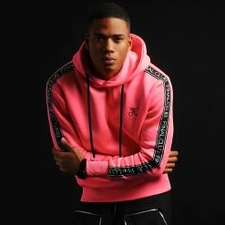 Sweat Capuche Premium A Bandes 725 Rose Fluo - Final Club -Final Club Soldes final club 280363 FINAL 725 20211027T111104 04