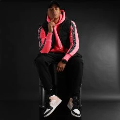 Sweat Capuche Premium A Bandes 725 Rose Fluo - Final Club -Final Club Soldes final club 280363 FINAL 725 20211027T111105 05