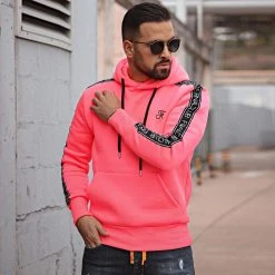 Sweat Capuche Premium A Bandes 725 Rose Fluo - Final Club -Final Club Soldes final club 280363 FINAL 725 20211117T103559 08