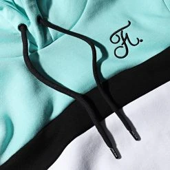 Sweat Capuche Tricolore avec Broderie 747 Blanc Bleu Pastel - Final Club -Final Club Soldes final club 280365 FINAL 747 20211007T152405 04