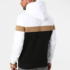 Sweat Capuche Tricolore Avec Broderie 444 Blanc Camel Noir - Final Club -Final Club Soldes final club 281600 FINAL 444 20211006T102815 04