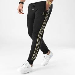 Pantalon Jogging Luxury Edition A Bandes Avec Broderie Or 786 Noir de Final Club - Confort et Élégance -Final Club Soldes final club 285223 FINAL 786 20211209T145056 03
