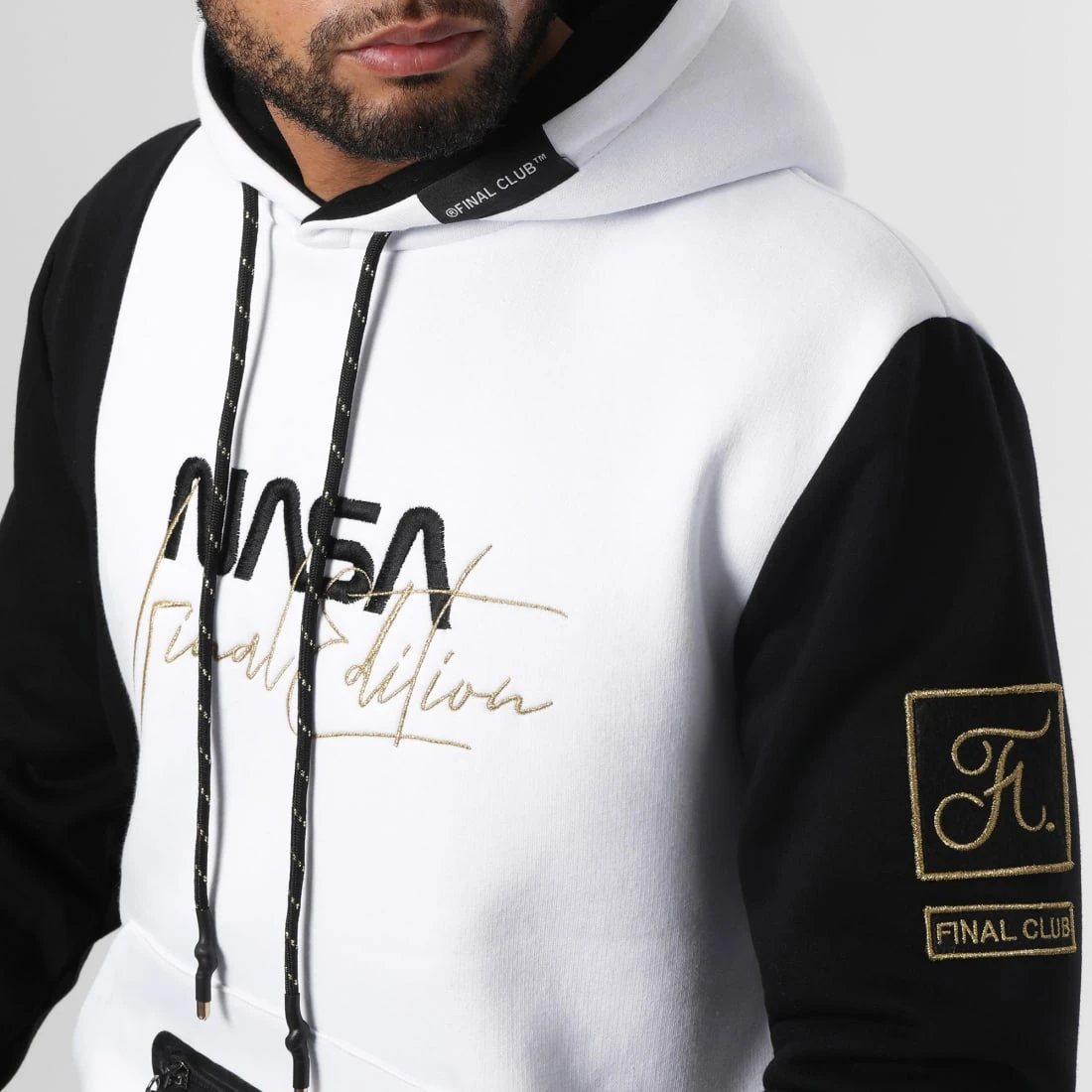 Sweat Capuche Nasa Final Edition Noir Blanc - Final Club 3 Sweat Capuche Nasa Final Edition Noir Blanc - Final Club – Image 2