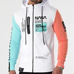 Sweat Zippé Capuche Nasa Space Limited Edition Pastel 829 Blanc - Final Club