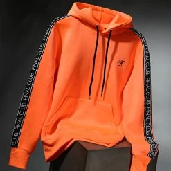 Sweat Capuche Premium A Bandes 728 Orange Fluo - Final Club | Meilleure affaire ⌛ -Final Club Soldes final club 291128 FINAL 728 20220201T074929 08