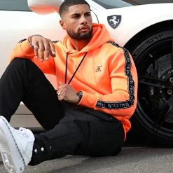 Sweat Capuche Premium A Bandes 728 Orange Fluo - Final Club | Meilleure affaire ⌛ -Final Club Soldes final club 291128 FINAL 728 20220412T084938 05