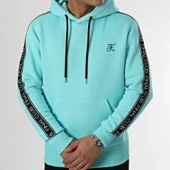 Sweat Capuche Premium A Bandes 834 Bleu Pastel de Final Club - Confort et Style