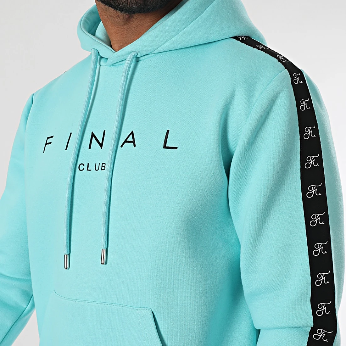 Sweat Capuche A Bandes Avec Broderie 780 Bleu Pastel - Final Club 4 Sweat Capuche A Bandes Avec Broderie 780 Bleu Pastel - Final Club – Image 2