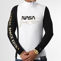 Tee Shirt Col Roulé Manches Longues Final Edition 845 Noir Blanc Détails Or - Final Club -Final Club Soldes final club 292080 FINAL 845 20220909T154025 03