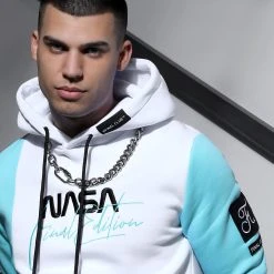 Sweat Capuche NASA Final Edition 846 Blanc Bleu Pastel - Final Club -Final Club Soldes final club 292340 FINAL 846 20220309T100949 06