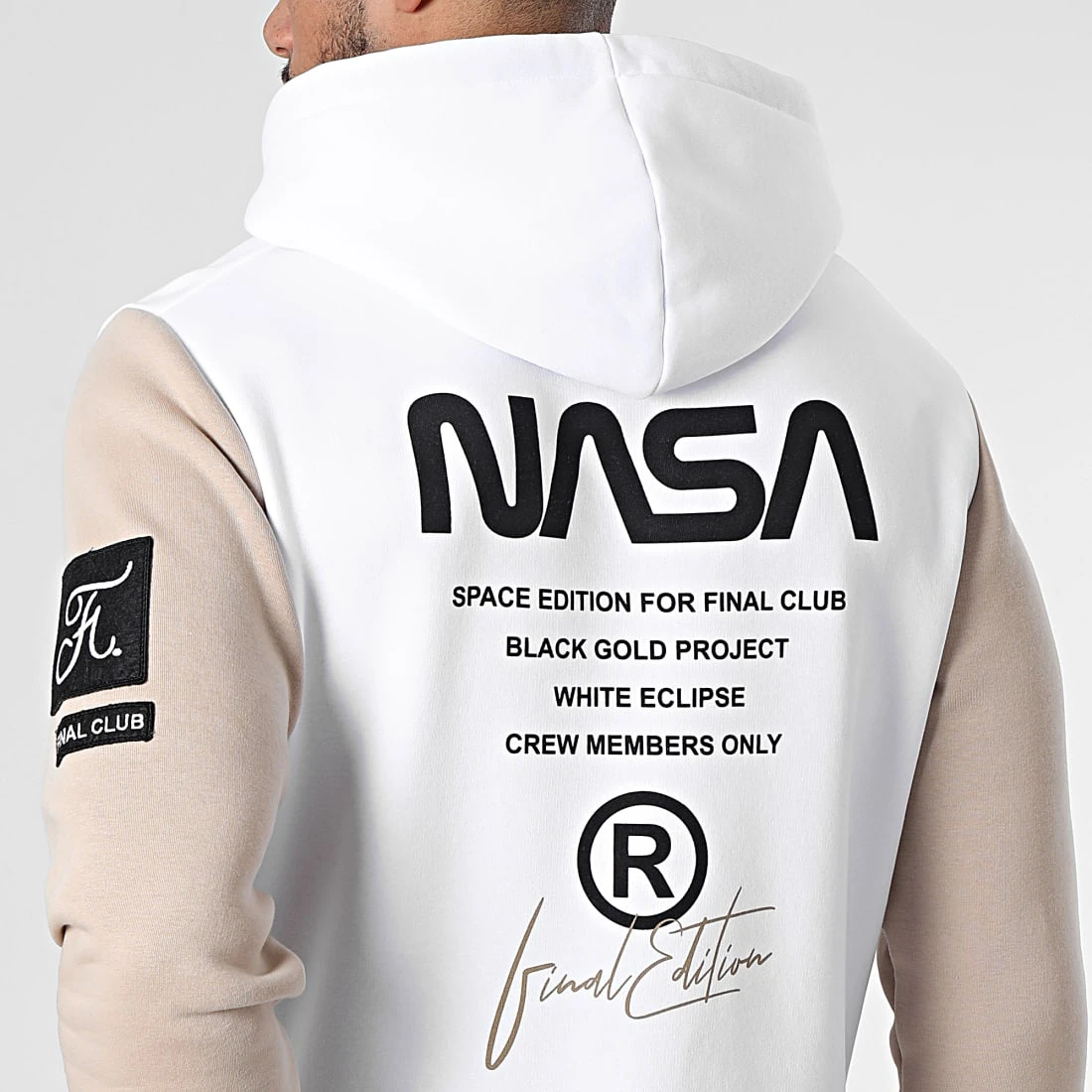 Sweat Capuche Nasa Final Edition 847 Blanc Beige - Final Club 6 Sweat Capuche Nasa Final Edition 847 Blanc Beige - Final Club – Image 4