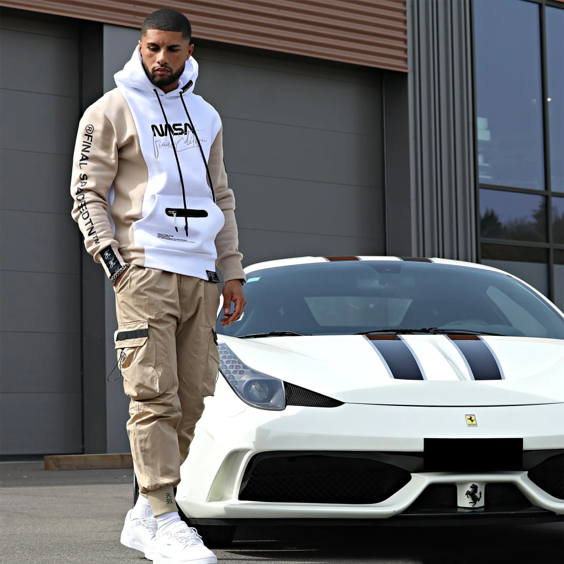 Sweat Capuche Nasa Final Edition 847 Blanc Beige - Final Club 10 Sweat Capuche Nasa Final Edition 847 Blanc Beige - Final Club – Image 8