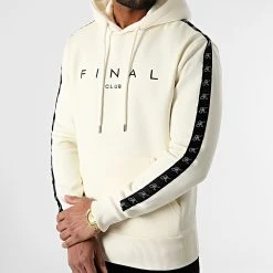 Sweat Capuche A Bandes Avec Broderie 854 Creme - Final Club | Confort et Style