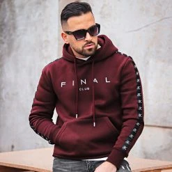 Sweat Capuche A Bandes Avec Broderie 855 Bordeaux - Final Club | Confort et Style -Final Club Soldes final club 293780 FINAL 855 20220302T094943 05