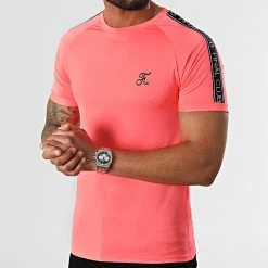 Promo 🌟 Tee Shirt Slim Fit Avec Bandes Et Broderie 729 Rose Fluo - Final Club 5 Promo 🌟 Tee Shirt Slim Fit Avec Bandes Et Broderie 729 Rose Fluo - Final Club -Final Club Soldes final club 297210 FINAL 729 20220323T141056 02